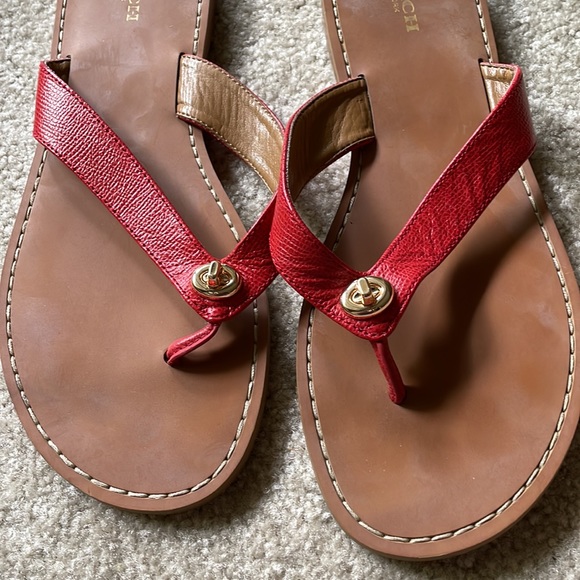 Coach leather thongs. - Picture 2 of 4